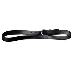 Genuine Leather Black Belt With Silver Buckle Medium Made In Canada Durable